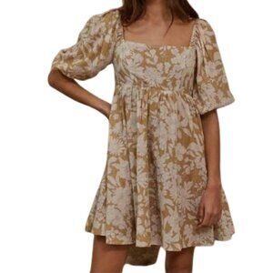 By Together Women's Brown and Cream Everlast Floral Dress - Size Medium